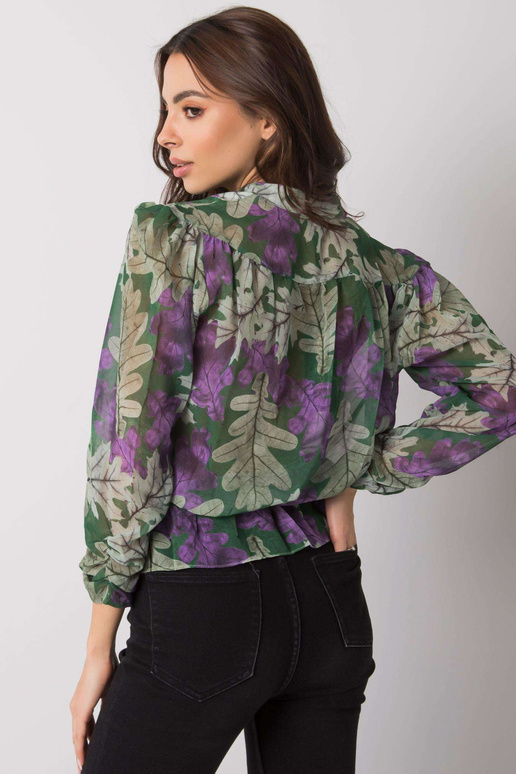Barrie Print zaļa šifona blūze