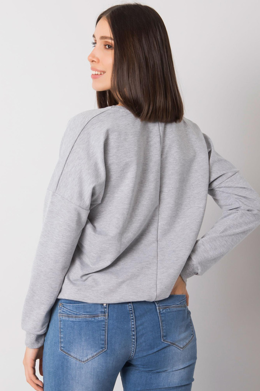 Pelēka melanža liela izmēra blūze ar...