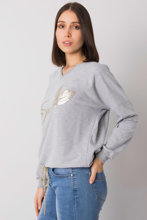Pelēka melanža liela izmēra blūze ar...