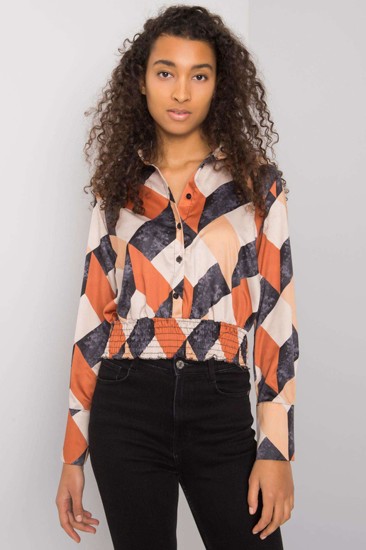 Grizella melna un bēša kreklblūze