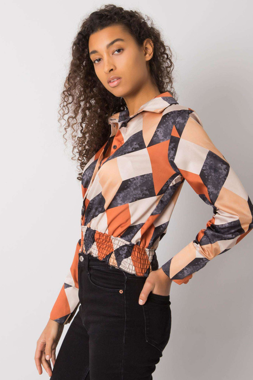 Grizella melna un bēša kreklblūze