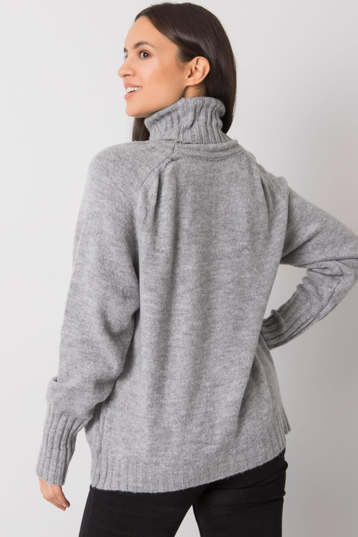 Pelēks sieviešu džemperis ar apkakli...