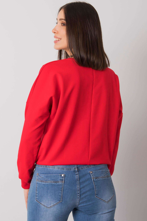 Sarkana plus izmēra blūze ar apdruku...