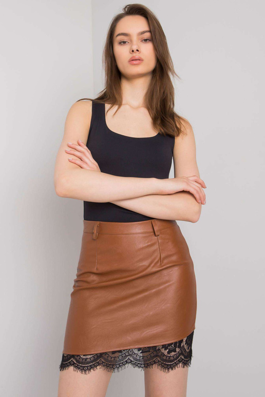 Brūni Bennington ādas zīmuļu svārki