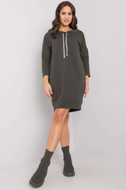 Khaki krāsas Paulie kokvilnas kleita