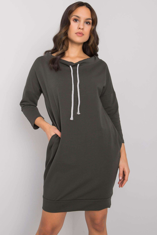 Khaki krāsas Paulie kokvilnas kleita