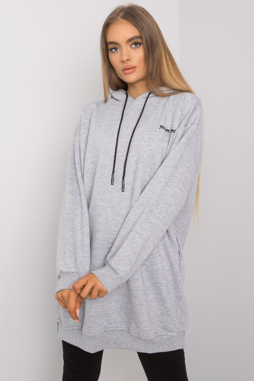 Pelēks melanžs džemperis ar kabatām...