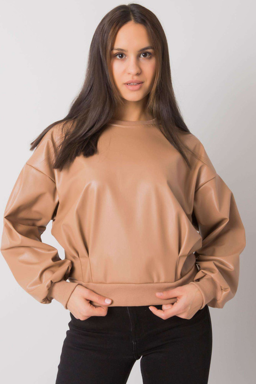 Kamieļu sporta krekls ar eko-ādas... Kamieļu sporta krekls ar eko-ādas...