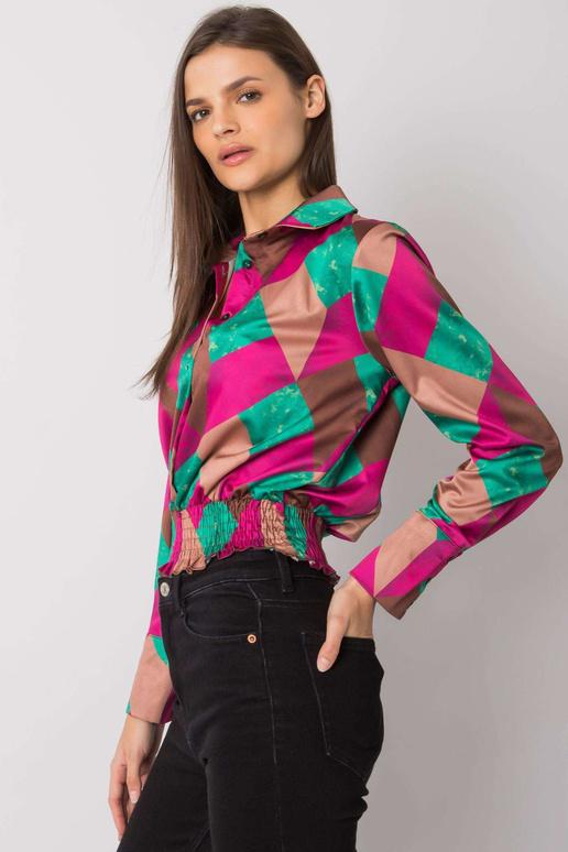 Fuksijas-zaļa Grizella kreklblūze