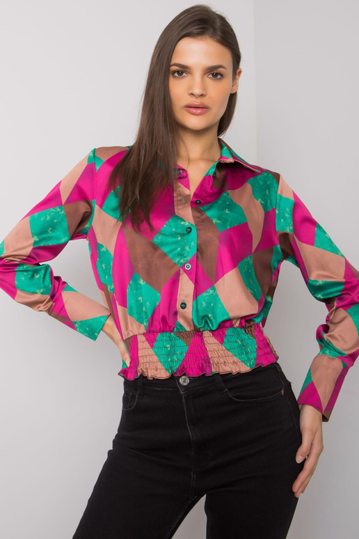 Fuksijas-zaļa Grizella kreklblūze