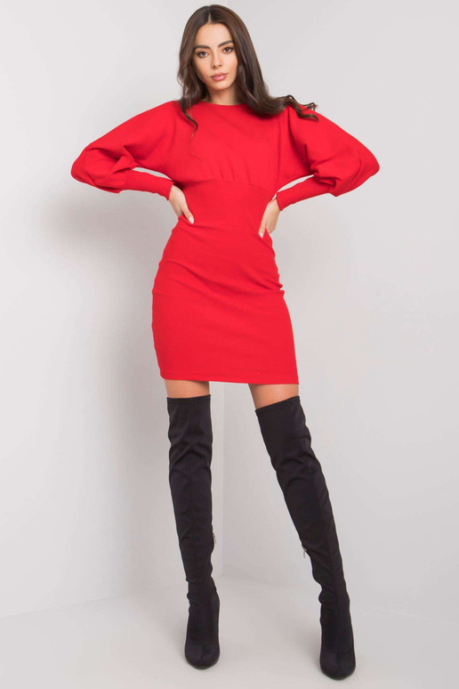 Sarkana rievota kleita Leticia RUE PARIS