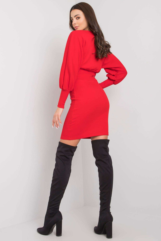 Sarkana rievota kleita Leticia RUE PARIS