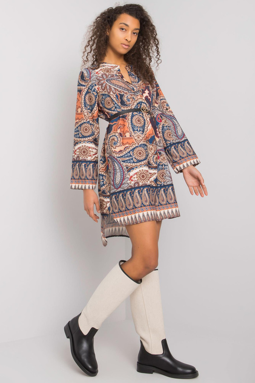 Tumši zila Vankūveras apdrukas kleita