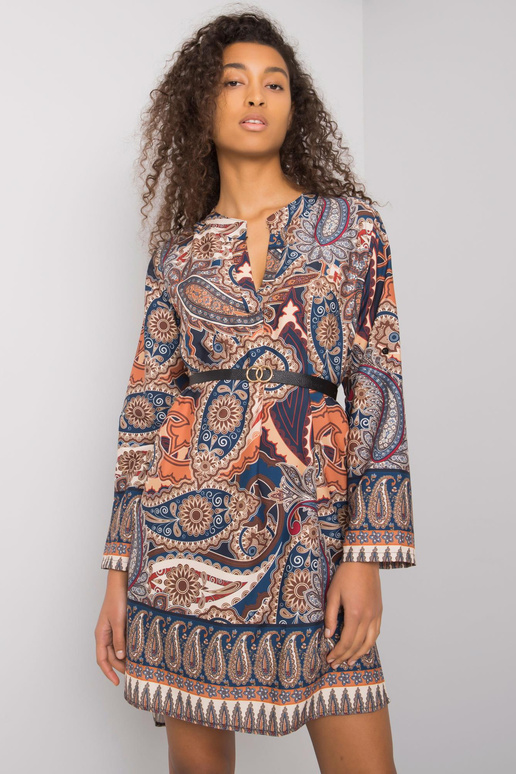 Tumši zila Vankūveras apdrukas kleita