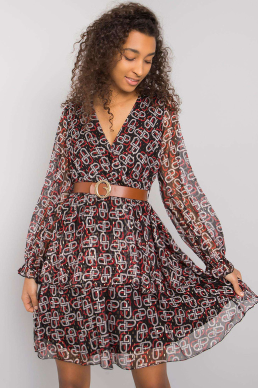 Melna un sarkana sieviešu kleita ar...