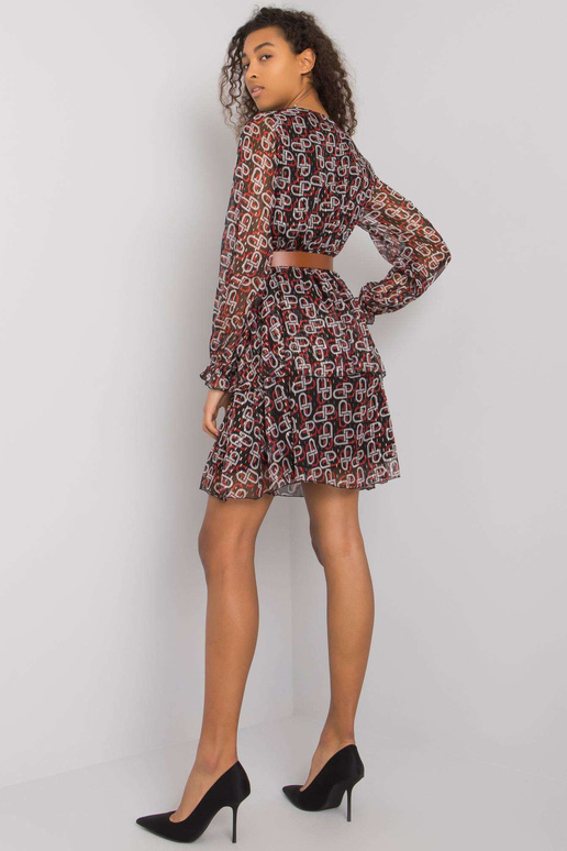 Melna un sarkana sieviešu kleita ar...