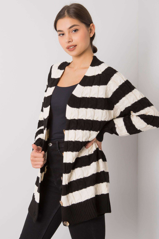 Lamia melna un krēmkrāsas svītraina jaka