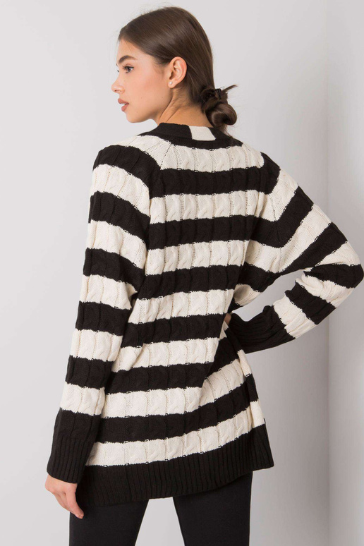 Lamia melna un krēmkrāsas svītraina jaka