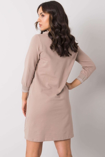 Tumši bēša kokvilnas kleita...