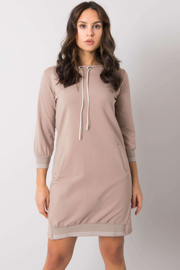 Tumši bēša kokvilnas kleita... 2