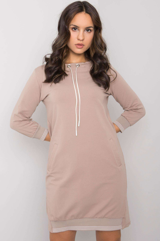 Tumši bēša kokvilnas kleita Sinead...