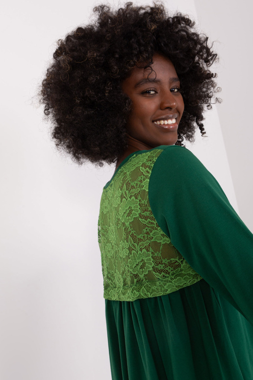 Tumši zaļa sieviešu kleita ar...