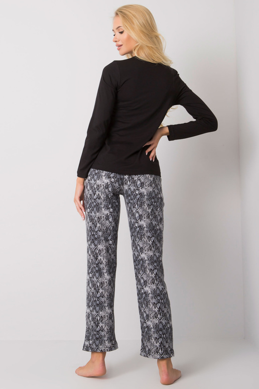 Melns gulēšanas komplekts ar apdruku