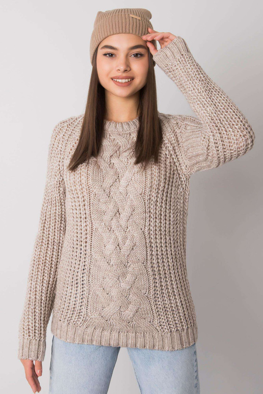 Tumši bēša sieviešu adīta cepure RUE...