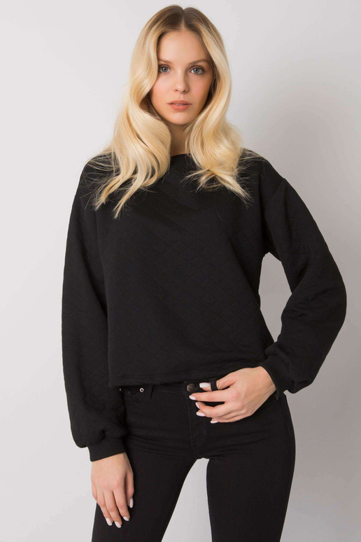 Melns stepēts džemperis bez kapuces...