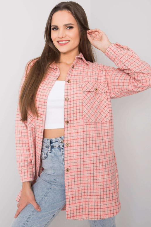 Gaiši rozā garo rūtu krekls Jose RUE...