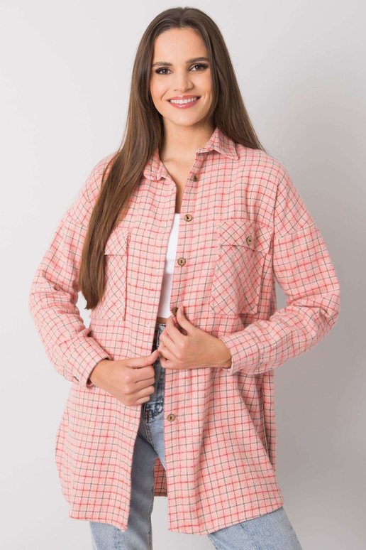 Gaiši rozā garo rūtu krekls Jose RUE...