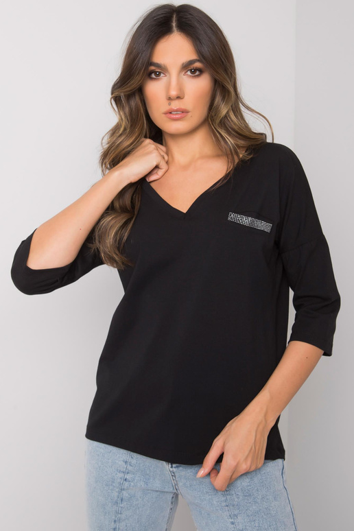 Melna kokvilnas ikdienas blūze Sofia...