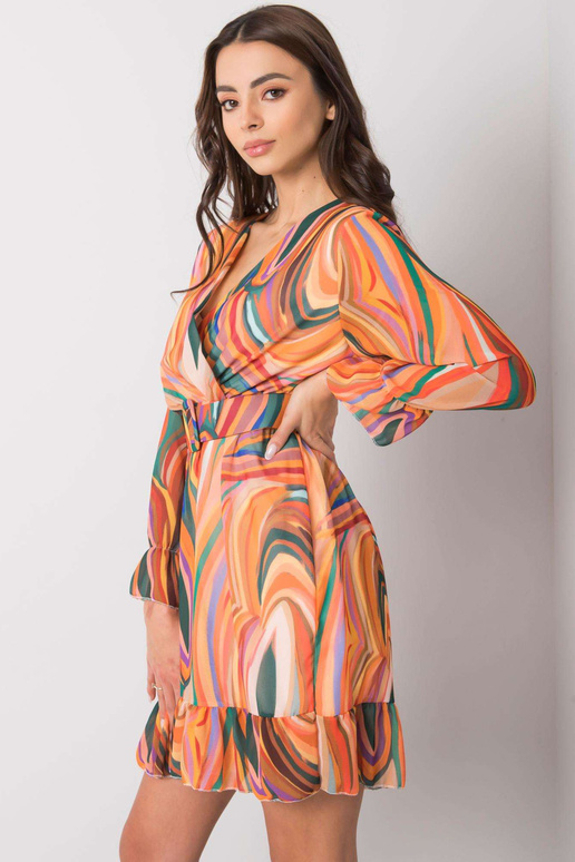 Oranža raksta kleita ar Kerley jostu