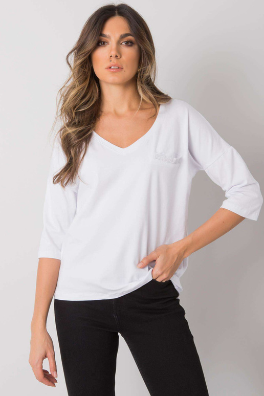 Balta kokvilnas ikdienas blūze Sofia... Balta kokvilnas ikdienas blūze Sofia...