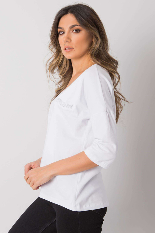 Balta kokvilnas ikdienas blūze Sofia... Balta kokvilnas ikdienas blūze Sofia...