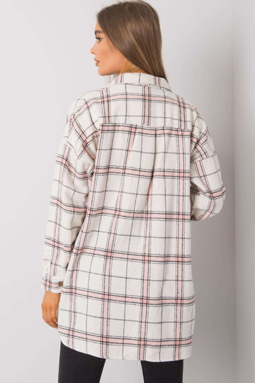 Bēšs un rozā rūtains krekls...