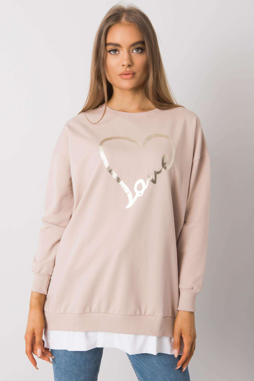 Gaiši bēša tunika ar apdruku Alis RUE...