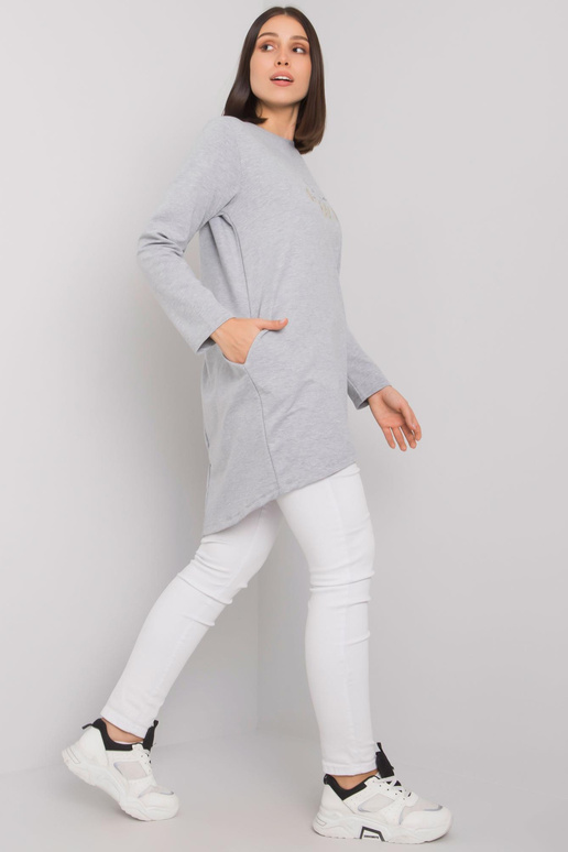 Pelēka melanža liela izmēra tunika ar...