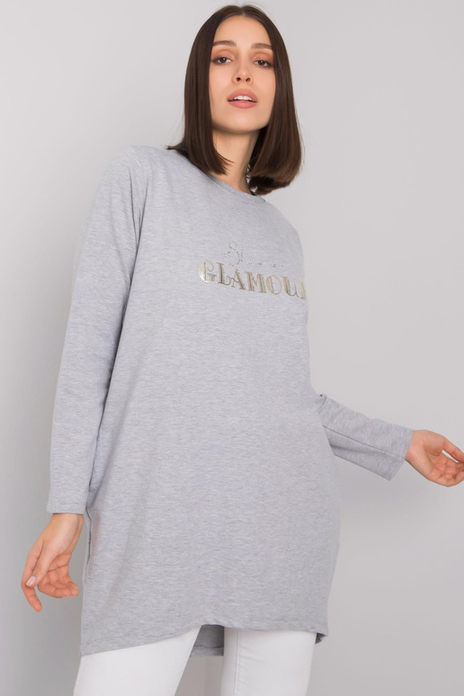 Pelēka melanža liela izmēra tunika ar...