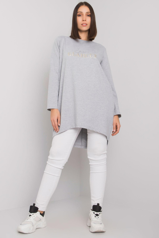 Pelēka melanža liela izmēra tunika ar...