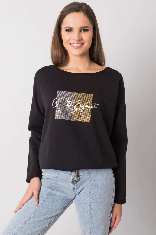 Melna blūze ar rhinestones Adele RUE...