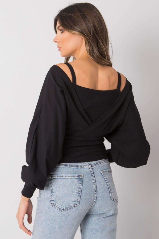 Sieviešu melna kokvilnas blūze Chavri...