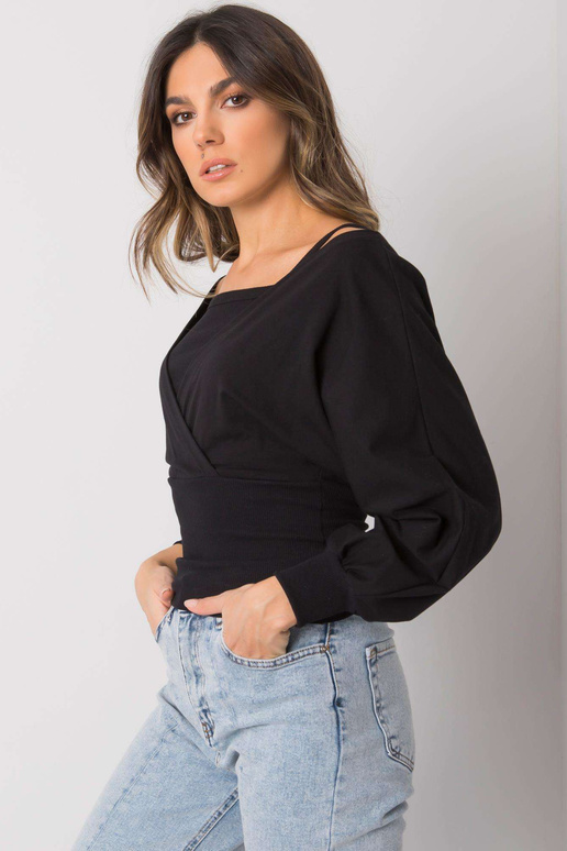 Sieviešu melna kokvilnas blūze Chavri...