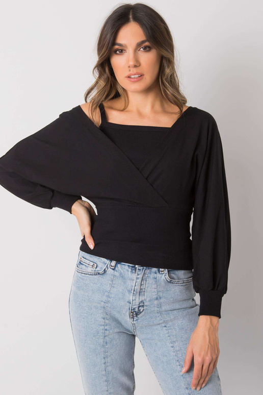 Sieviešu melna kokvilnas blūze Chavri...