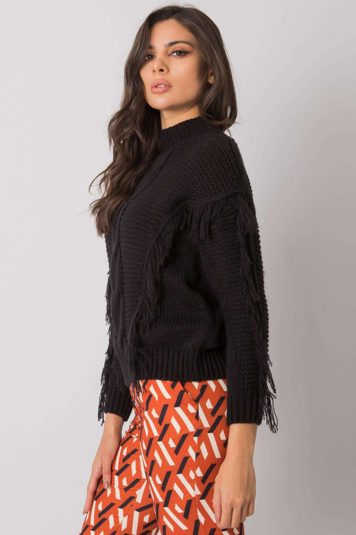 Melns džemperis ar bārkstīm Caitri...