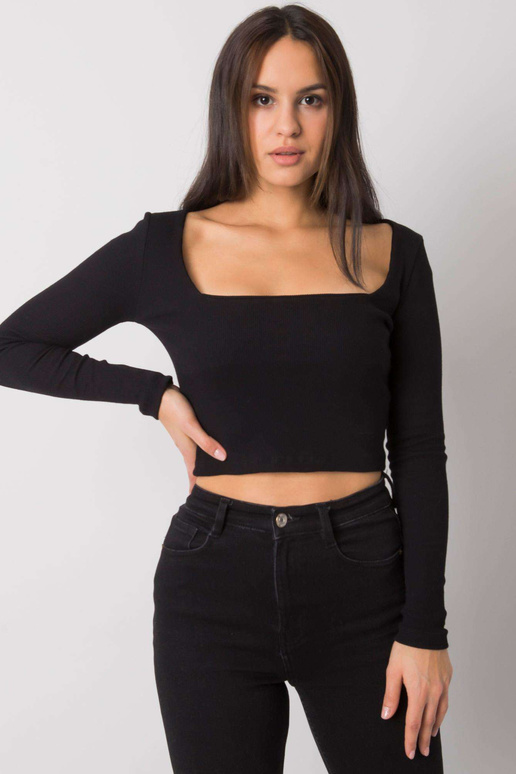 Melna īsa blūze ar svītru Cammy RUE...