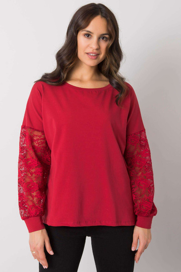 Bordo blūze ar mežģīnēm...