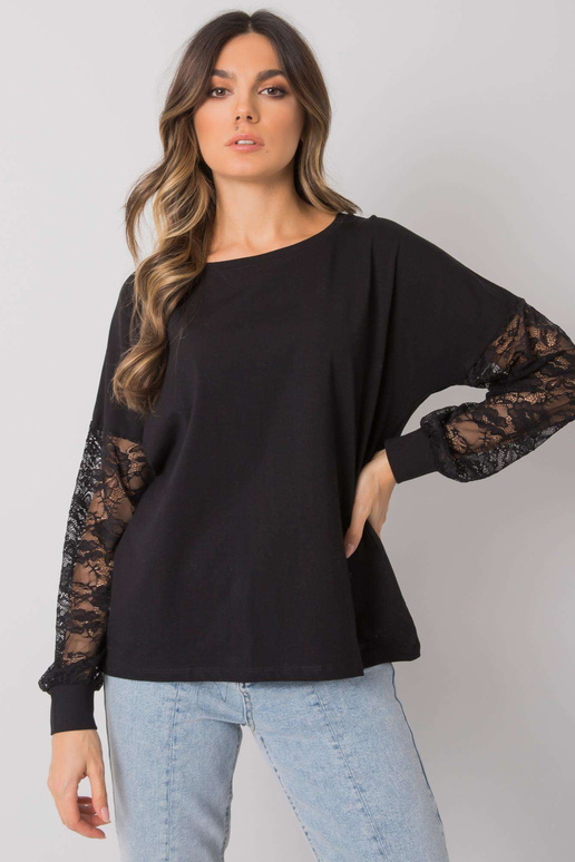 Melna blūze ar mežģīnēm Shantelle RUE... Melna blūze ar mežģīnēm Shantelle RUE...