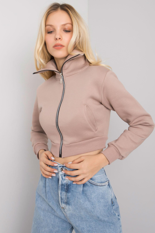 Tumši bēšs īss džemperis Ann RUE PARIS Tumši bēšs īss džemperis Ann RUE PARIS