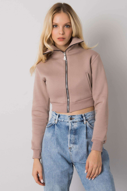 Tumši bēšs īss džemperis Ann RUE PARIS Tumši bēšs īss džemperis Ann RUE PARIS